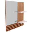 Espelheira para Banheiro 60 cm 2 Prateleiras Sâmia