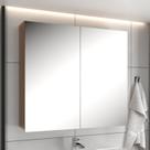 Espelheira para Banheiro 77cm X 66cm Diamante Marrom Noce
