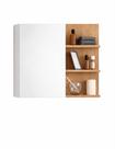 Espelheira Prisma Pri 60cm Amêndola e Branco com Espelho e Prateleiras Liberty Móveis Espelheira Prisma Pri 60cm Amêndola e Branco com Espelho e Prateleiras Liberty Móveis