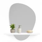 Espelho 51Cm Moderno Prateleira Mdf Branca Para Sala Jantar