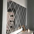 Espelho Adesivo em PET Acrilic Flexível Decorativo 15,5x23,5cm Diamante Losango