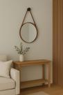 Espelho Adnet Decorativo com Alça em Couro Design Premium Para Sala Closet Quarto Hall
