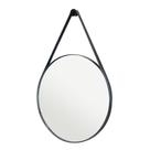 Espelho Adnet Redondo 60cm Alca e Moldura em material sintético Suporte Parede Sala Hall Banheiro