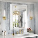 Espelho Amorho Bathroom 60x80cm Moldura de metal branco Vidro à prova de explosão
