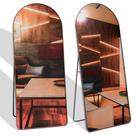 Espelho Arco Base Reta 150x60cm Corpo Inteiro Moldura Alumínio Parede Quarto Sala