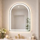 Espelho Arco Janelinha Iluminado Com Led branco frio capela- 50x100 cm janela botão touch dimerizavel quarto sala