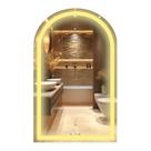 Espelho Arco Meio Corpo Led Amarelo Touch 50x70cm Lapidado
