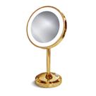 Espelho Aumento 5x Luz Led E6590 Gold Italy Line