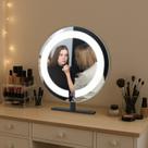 Espelho Bancada Redondo 40cm com 2 Leds Touch Reduna