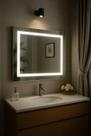 Espelho Banheiro Led 3 cores 80x70 horizontal ou 70x80 vertical retangular Bivolt 80 x 70 Touch Luz tecla touch Ajustável iluminado