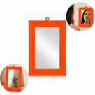 Espelho banheiro retangular decorativo moderno quarto sala com moldura portatil adulto infantil laranja Espelho banheiro retangular decorativo moderno quarto sala com moldura portatil adulto infantil laranja