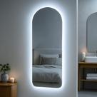 Espelho Base Reta Com LED touch Corpo inteiro 150x40
