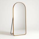 Espelho Base Reta Corpo Inteiro 150x60 Com Suporte de Chão Moldura Alumínio Quarto Sala Decorativo