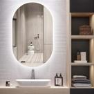 Espelho Cápsula com Luz de LED Flutuante e Touch Screen - Design Premium