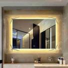 Espelho Com Led 70x50 Cm Retangular Luz Indireta Com Touch