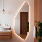 Espelho com Led Frio Rocco 170x70cm Decorativo de Parede para Sala Quarto Banheiro Corpo Inteiro