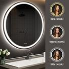 Espelho Com Led Redondo Touch 80x80 Cm Jateado Sala Banheiro