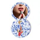Espelho compacto GROWINS Vintage Koi Fish Azul Branco Porcelana