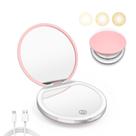 Espelho compacto Kakuje com ampliação de 1X/3X com rosa claro
