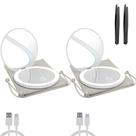 Espelho compacto Milishow LED Light 1x/10x com ampliação branca