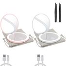 Espelho compacto Milishow LED Light 1x/10x com ampliação rosa