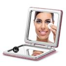 Espelho compacto OMIRO Glitter PU 1X/3X com ampliação rosa