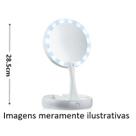 Espelho De Aumento 10x Com Luz De Iluminação Led De Mesa Dobravel E Articulavel Para Maquiagem REDONDO Espelho De Aumento 10x Com Luz De Iluminação Led De Mesa Dobravel E Articulavel Para Maquiagem REDONDO