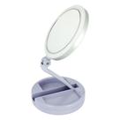 Espelho De Aumento 10x Com Luz De Iluminação Led De Mesa Dobrável E Articulável REDONDO