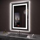 Espelho de Banheiro Amorho 61x91cm com LED e Moldura em Níquel Escovado