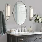 Espelho de banheiro ANDY STAR Brushed Nickel Oval Pivot 56x86cm