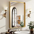 Espelho de banheiro Easy Gold Aluminium Alloy Frame 76x56cm