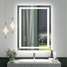 Espelho de banheiro iluminado por LED ODDSAN 60x80cm com antiembaçante