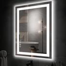 Espelho de banheiro LED DUMOS 36x24 cm com luzes de vidro antiembaçante Espelho de banheiro LED DUMOS 36x24 cm com luzes de vidro antiembaçante