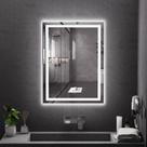 Espelho de banheiro LED Koonmi 32x24cm retroiluminado + iluminado frontal