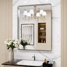 Espelho de banheiro LOAAO Brushed Nickel 76x91 cm Antiferrugem