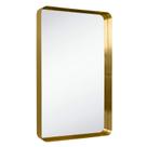 Espelho de banheiro TEHOME Brushed Gold Metal 60x90cm Suporte de parede Espelho de banheiro TEHOME Brushed Gold Metal 60x90cm Suporte de parede