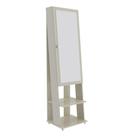 Espelho De Chão Grande Retangular 175X49Cm Com 2 Prateleiras Organizador Porta Acessórios Inclinado Retrô Pe2024 Arenas