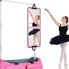 Espelho de dança LPHUMEX rosa portátil dobrável com comprimento total Espelho de dança LPHUMEX rosa portátil dobrável com comprimento total