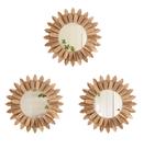 Espelho de decoração de parede LOSOUR Sunburst, 30 cm, madeira rústica, pacote com 3 Espelho de decoração de parede LOSOUR Sunburst, 30 cm, madeira rústica, pacote com 3