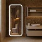 Espelho De Led Jateado Decorativo Cozinha Sala Banheiro Quarto Hall Luxo Touch