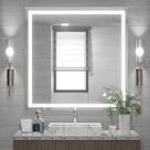 Espelho De Led Jateado Quadrado Premium 50x50 Cm Com Fonte Espelho De Led Jateado Quadrado Premium 50x50 Cm Com Fonte