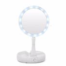 Espelho De Luz Led Dobravel Aumenta 10x Maquiagem Dupla Face