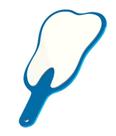 Espelho de Mão Azul Toucador Formato de Dente p/ Dentista