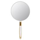 Espelho de mão redondo Eaoundm 18 cm para maquiagem, branco, cabo branco