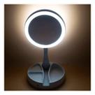 Espelho de Maquiagem Dobrável com LED 360º - Ampliação 10x
