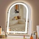 Espelho de maquiagem Gvnkvn Curved 17,2 polegadas LED iluminado em branco