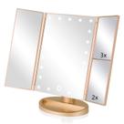Espelho de maquiagem Infitrans Trifold Vanity Mirror w/ Lights 3X