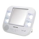 Espelho de maquiagem JERDON Bluetooth de dois lados com luzes 5X brancas