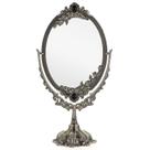 Espelho de maquiagem JUXYES Metal Tabletop Vintage com suporte Espelho de maquiagem JUXYES Metal Tabletop Vintage com suporte