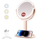 Espelho de maquiagem MIYADIVA com luzes de aumento de 20X e 80 LEDs rosa